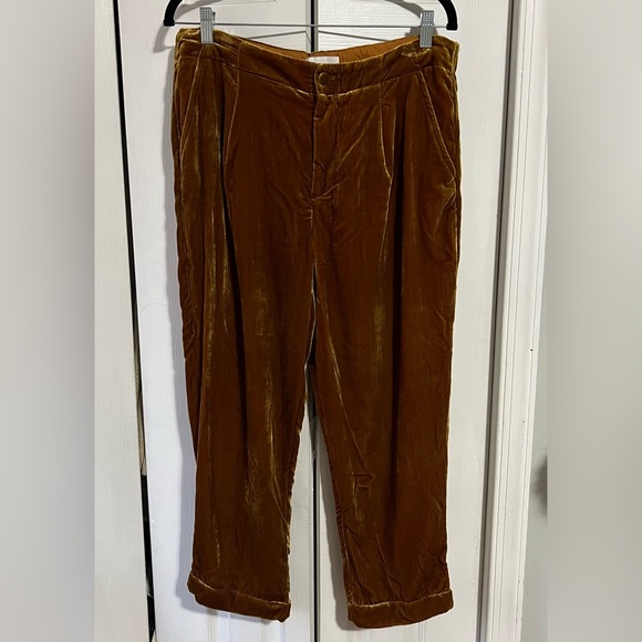 Anthropologie Velvet Cuffed Trousers - Picture 2 of 4